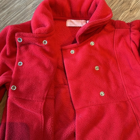 Red fleece jacket 5T girls easy snaps formal dressy - Picture 6 of 10